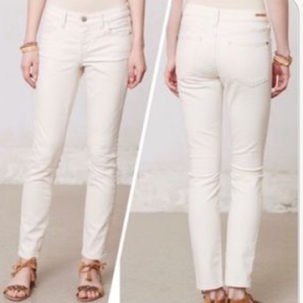 Pilcro and the Letterpress White Skinny Jeans size 26 32” inseam